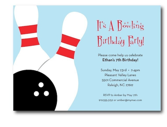 party invitations bowling