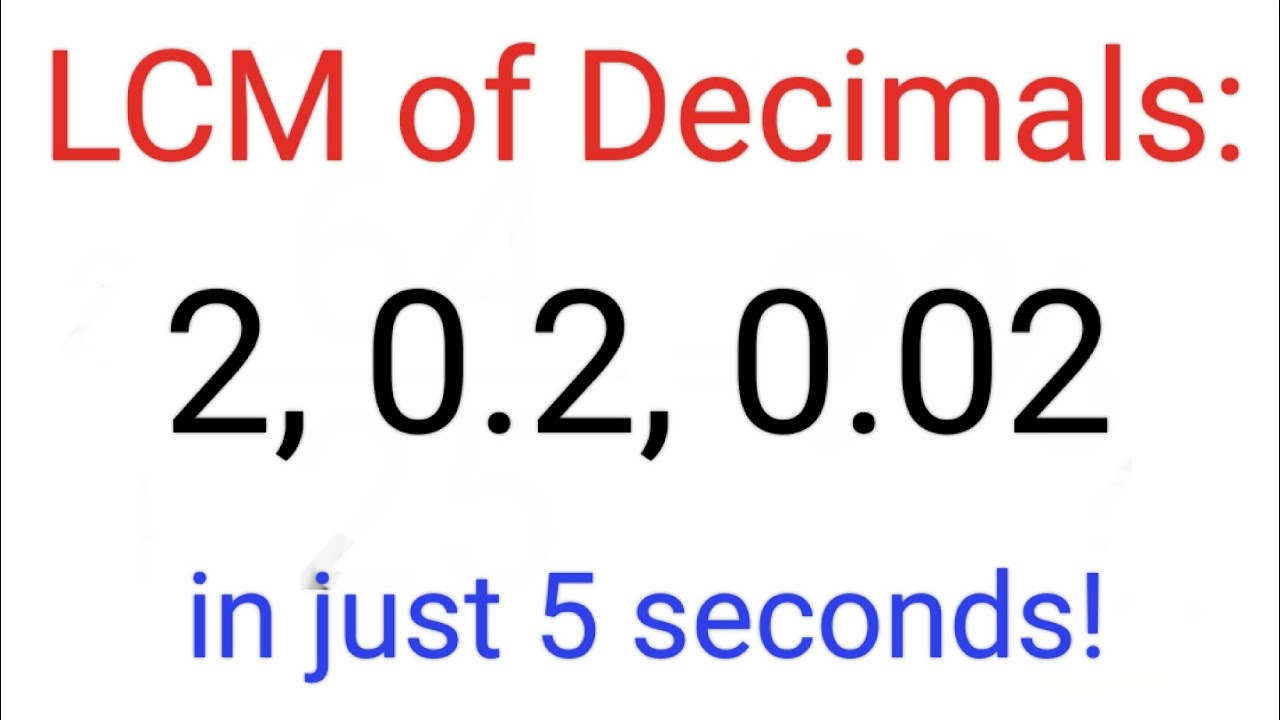 lcm of decimal numbers