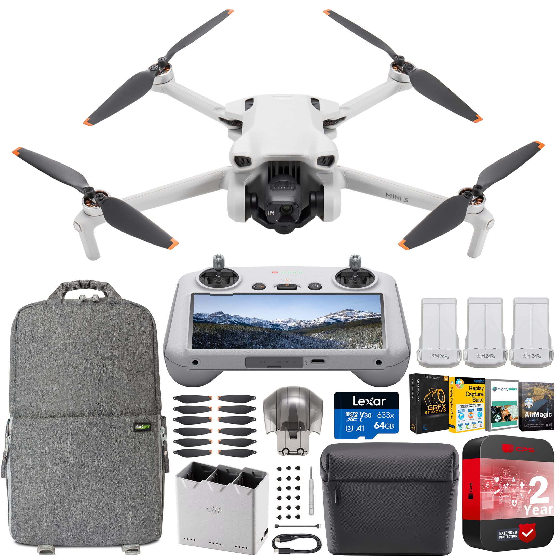 dji mini 3 drone aerial camera bundle