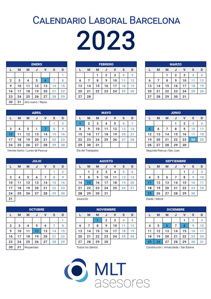 calendario laboral 2023 barcelona para imprimir