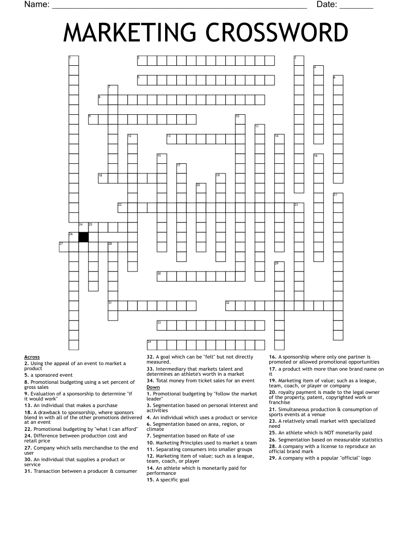 sponsors crossword clue