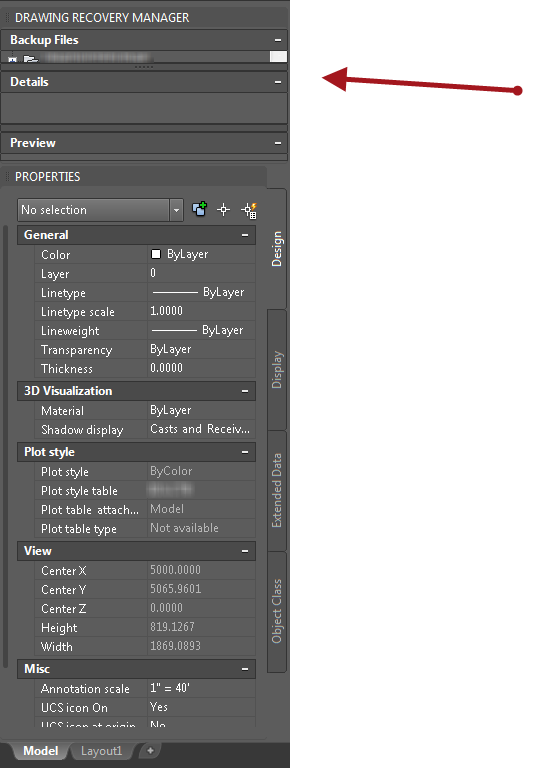 autocad drawing recovery manager