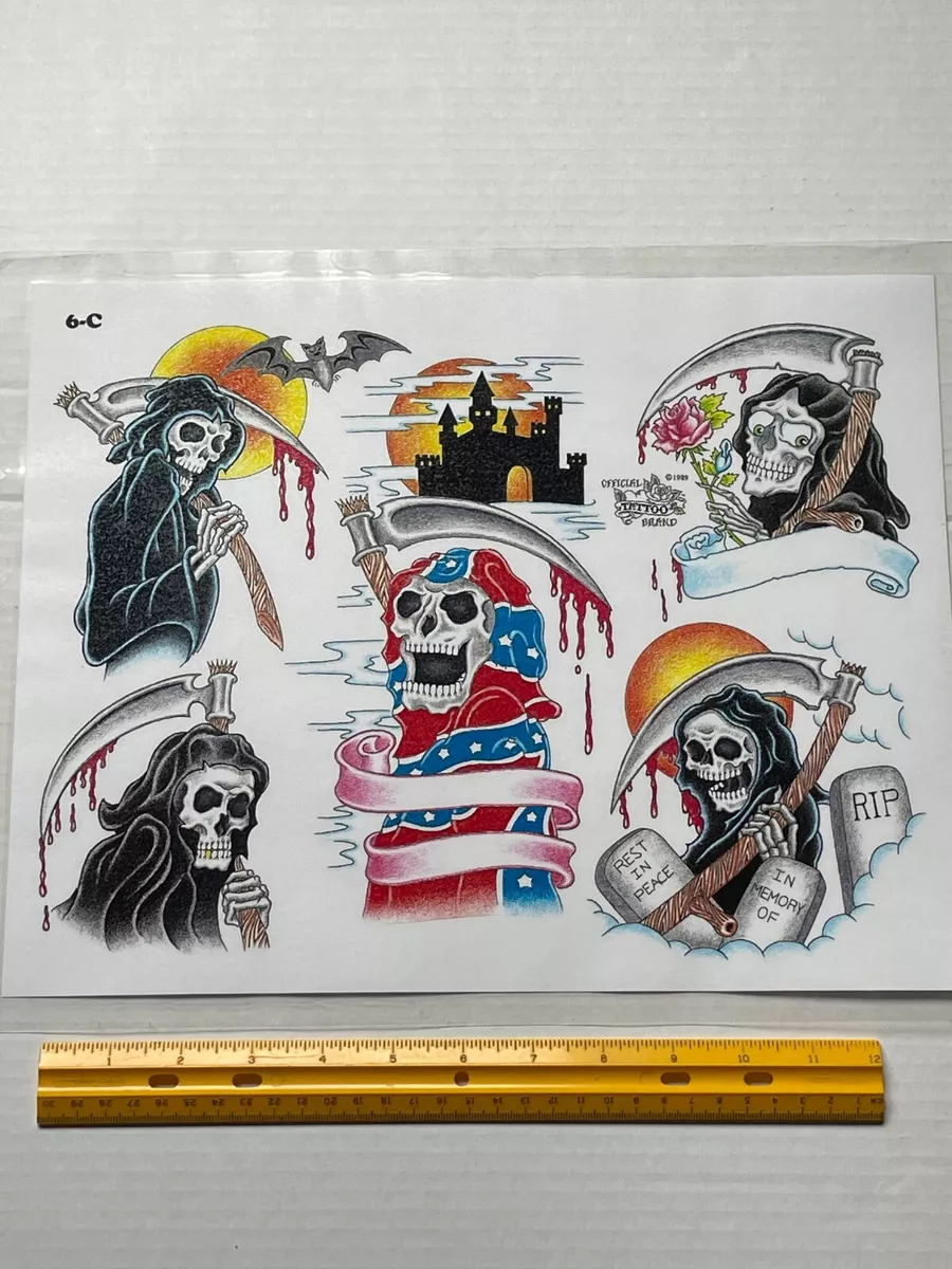 grim reaper tattoo flash