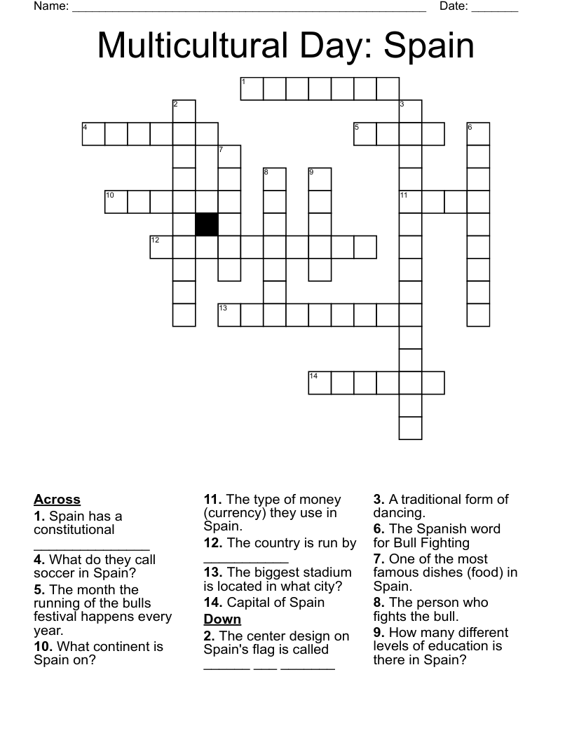 autonomous community of spain crossword