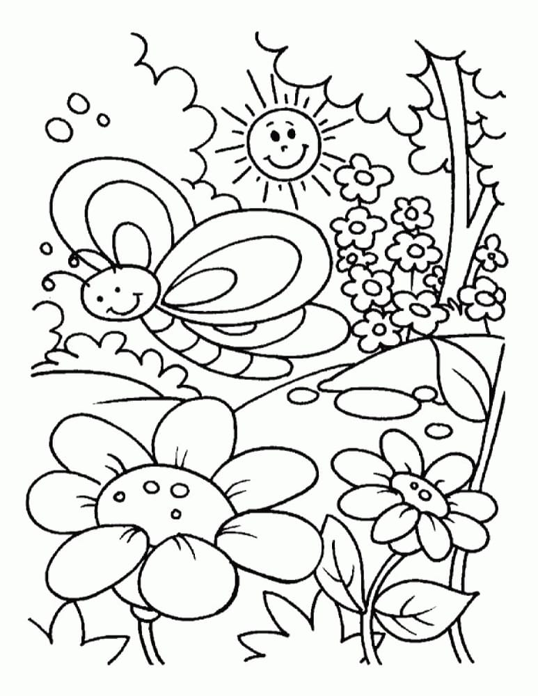 dibujos de primavera para colorear e imprimir