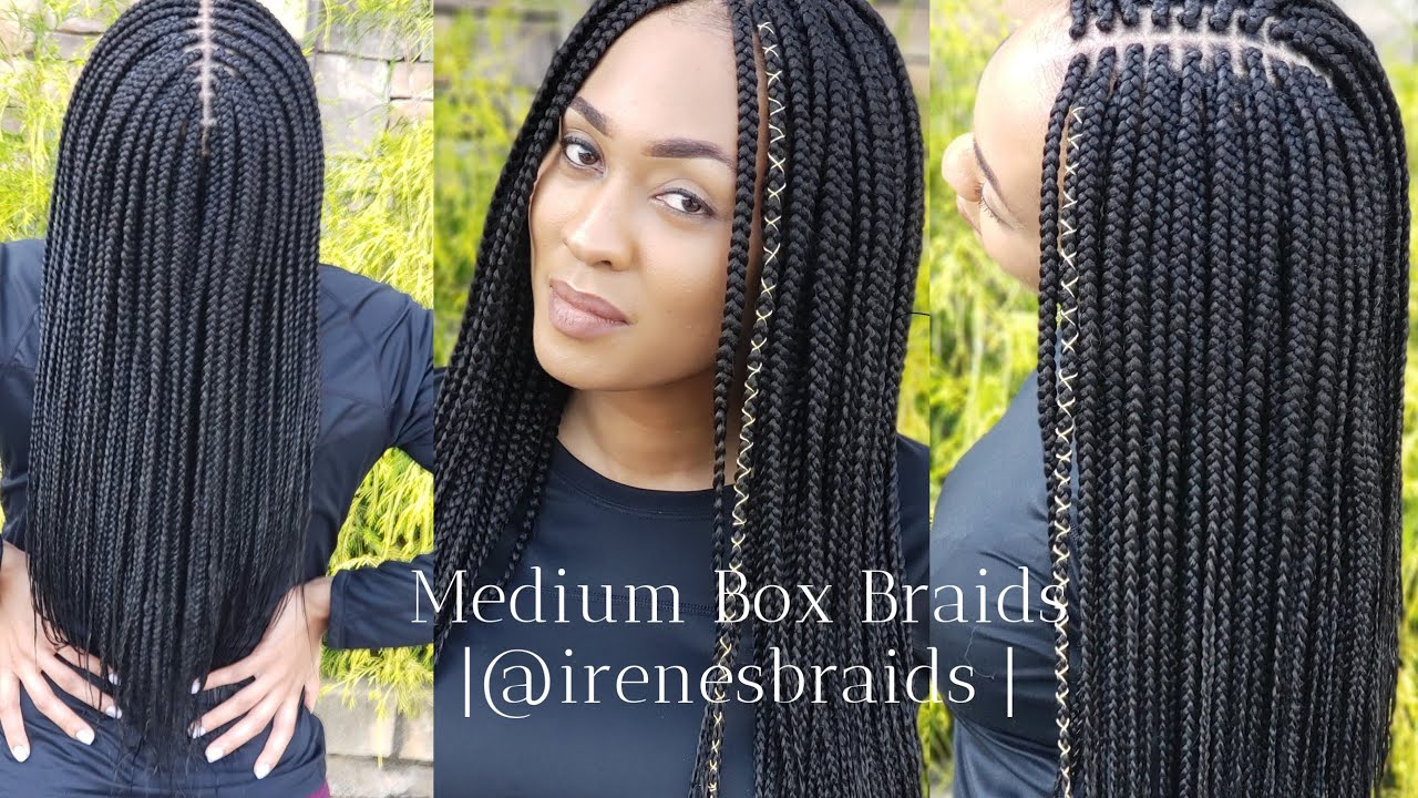 medium sized neat box braids