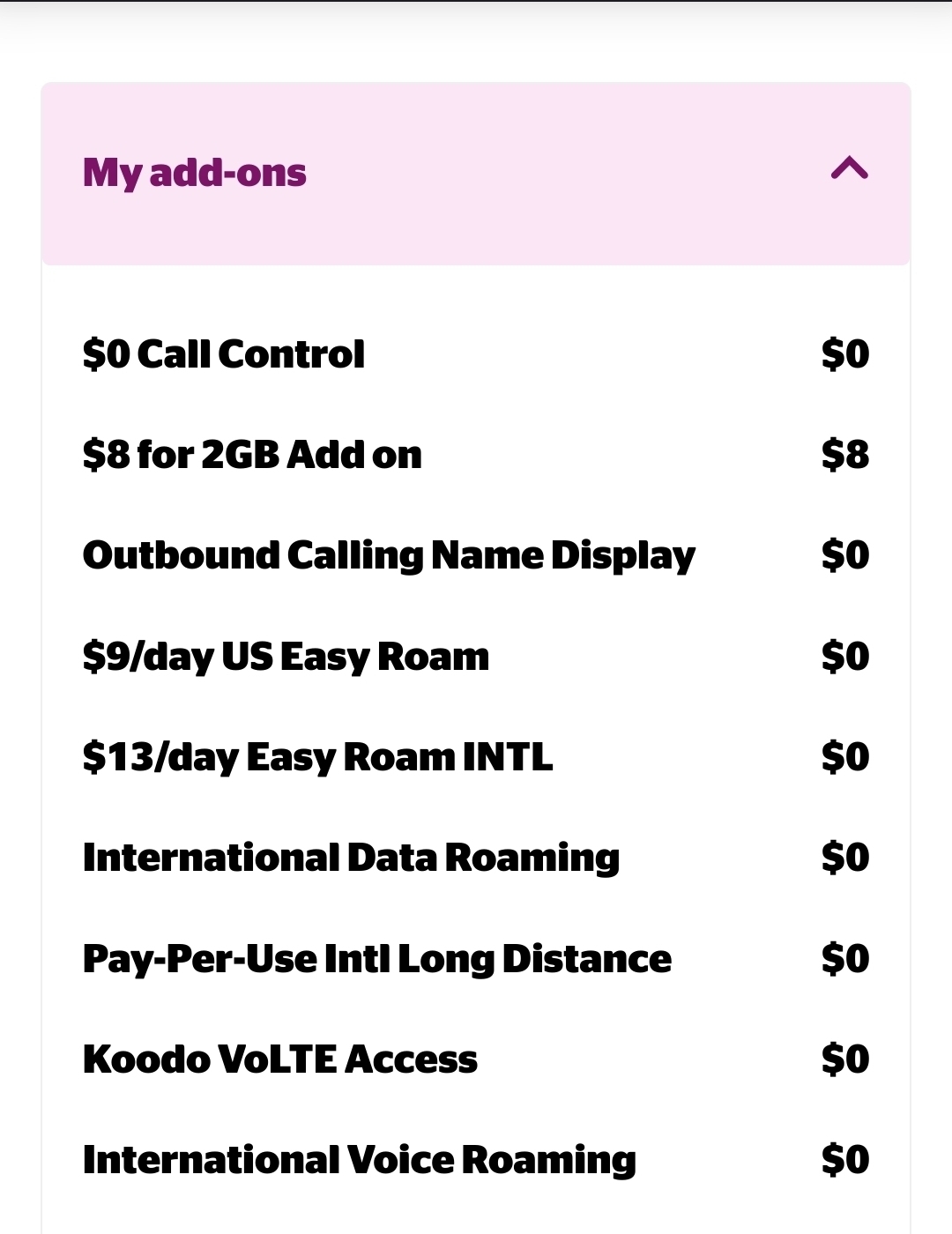 koodo international data roaming add-on