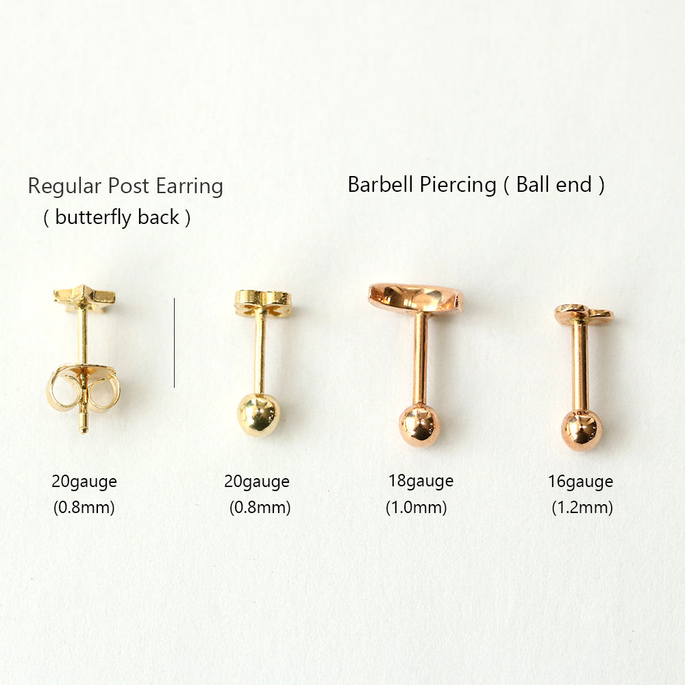 standard gauge for cartilage piercing