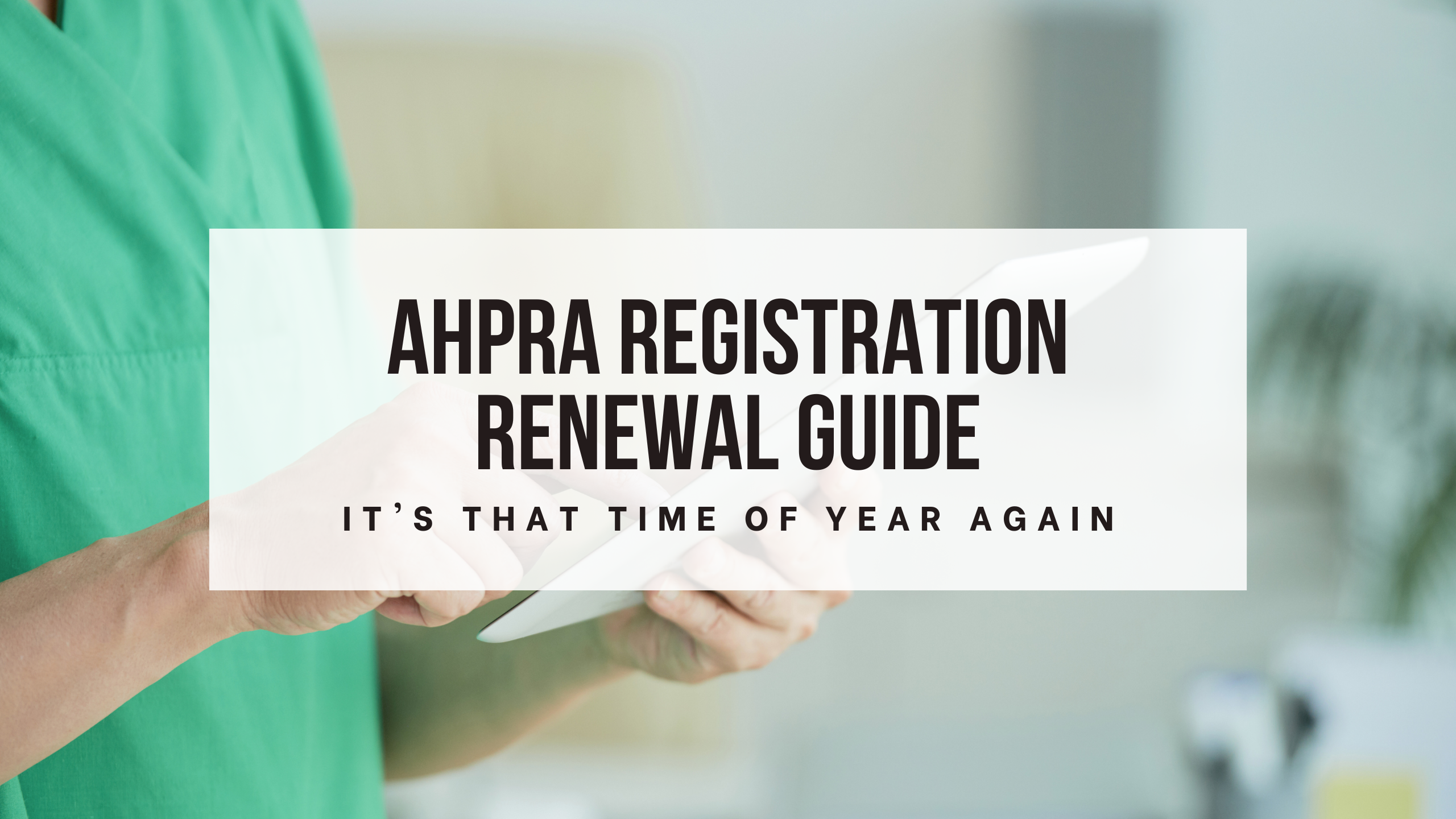 ahpra renewal of registration