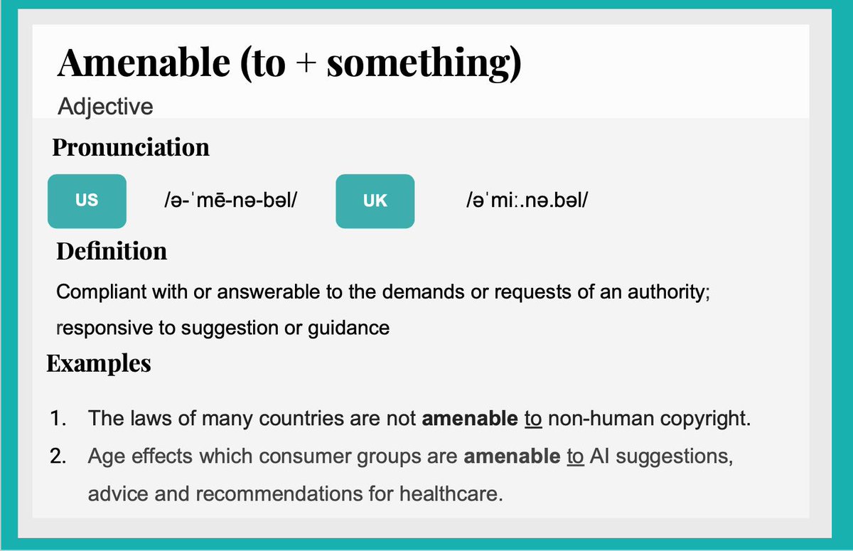 amenable meaning in english