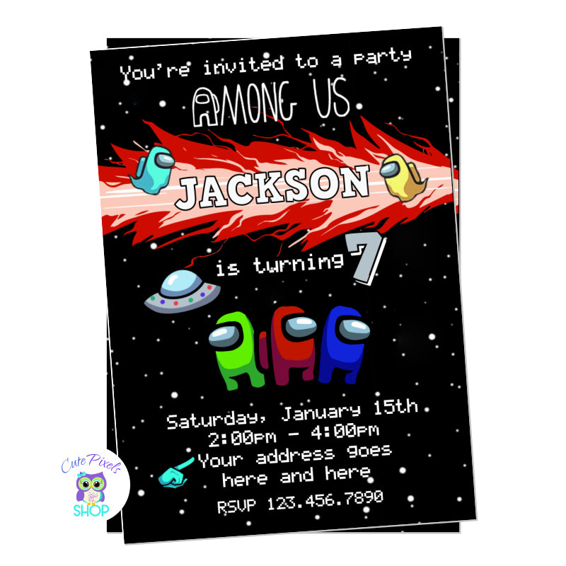 among us birthday card