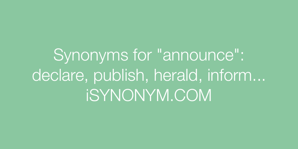 announce synonym