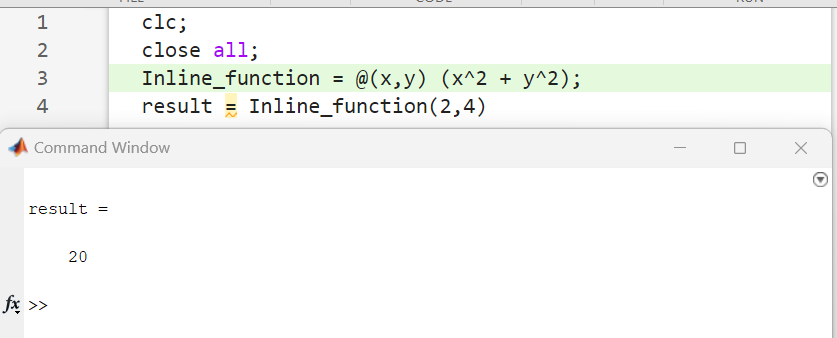 anonymous function matlab