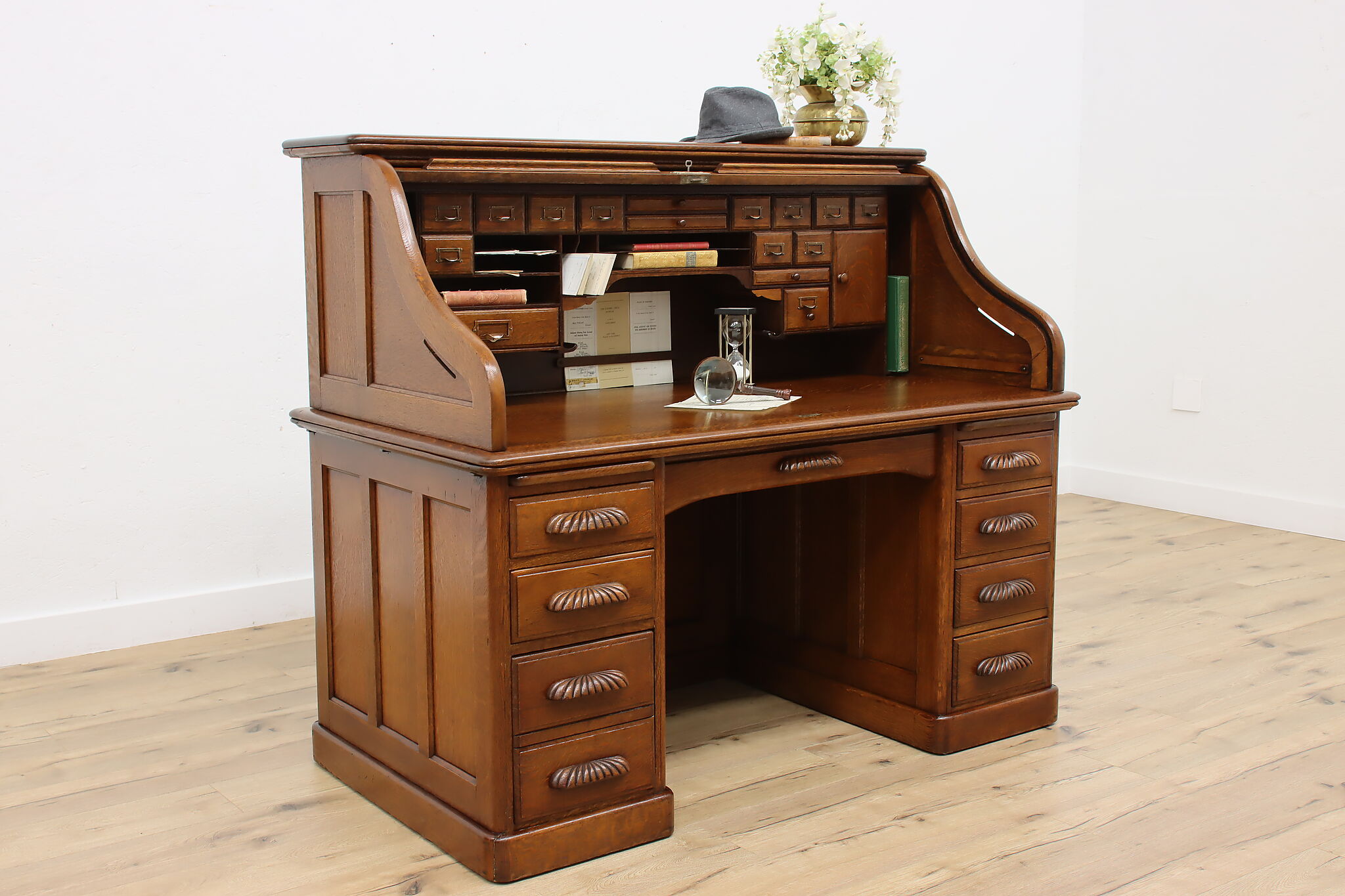 antique roll top desk oak