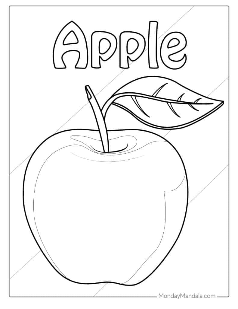 apple coloring pages free printable