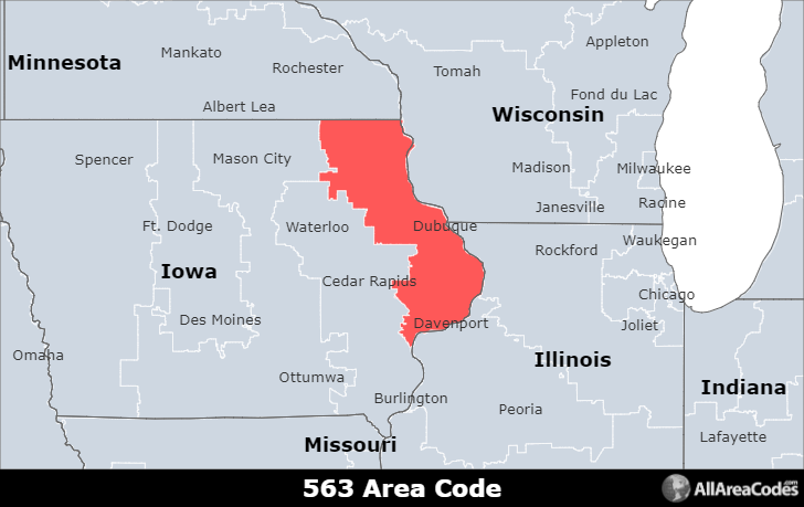 area code for 563