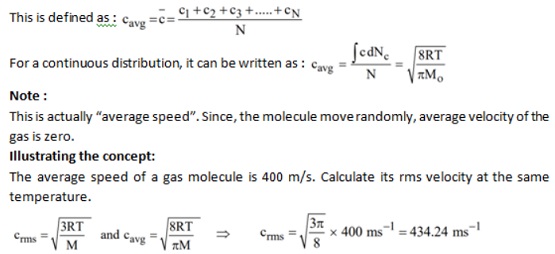 average molecular speed