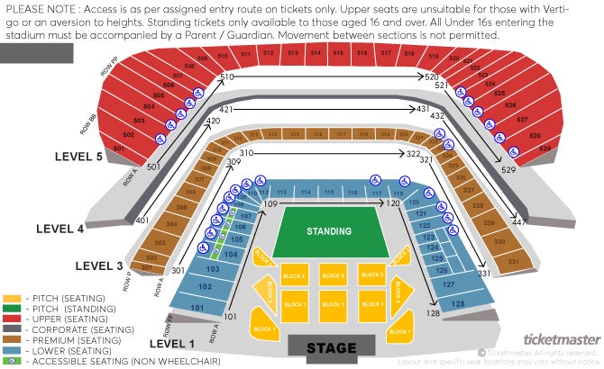 aviva seating chart