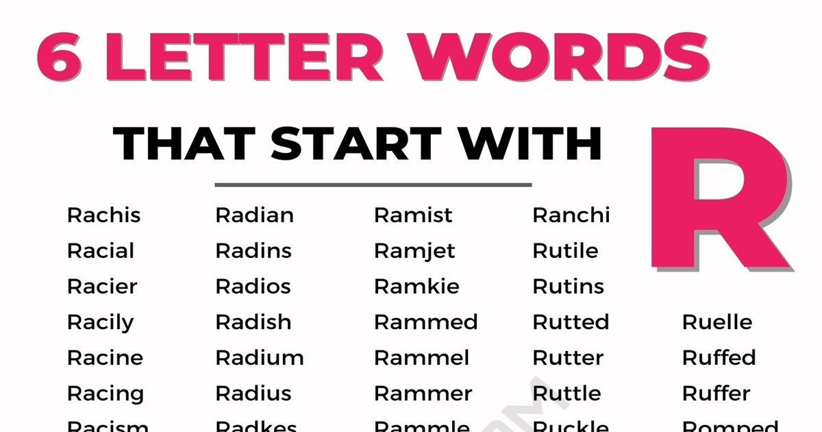 6 letter words starting with r e