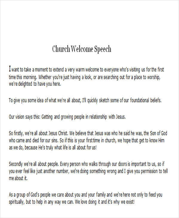 church speeches for all occasions