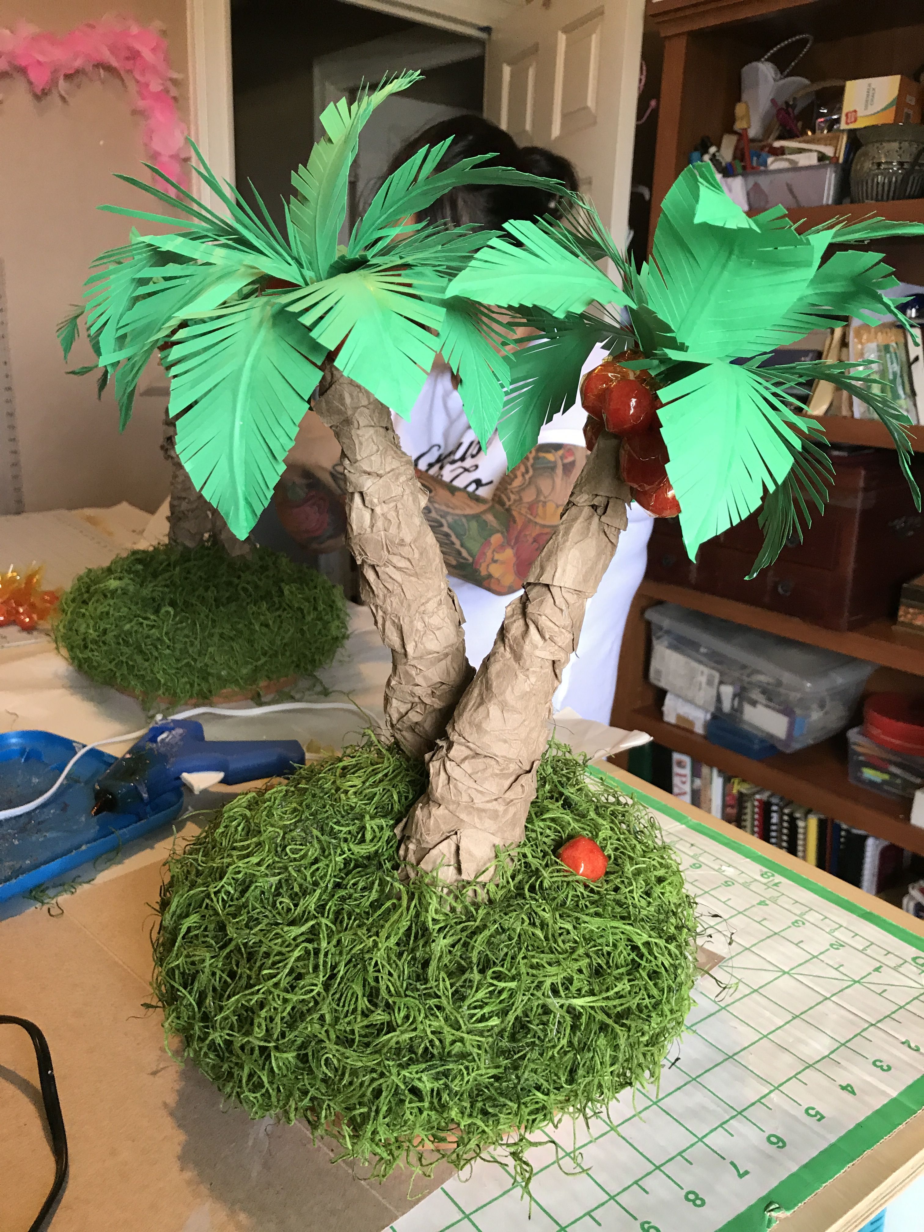 diy coconut tree decoration