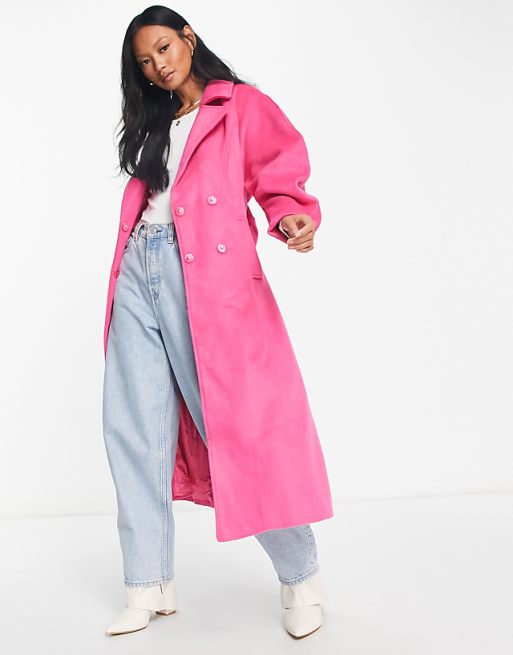 asos pink coat