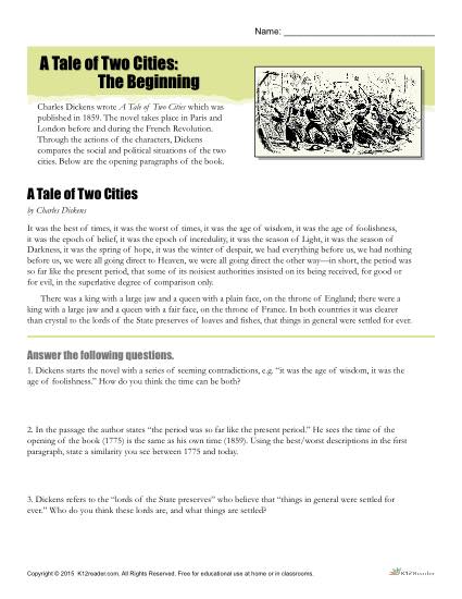 a tale of two cities questions and answers pdf