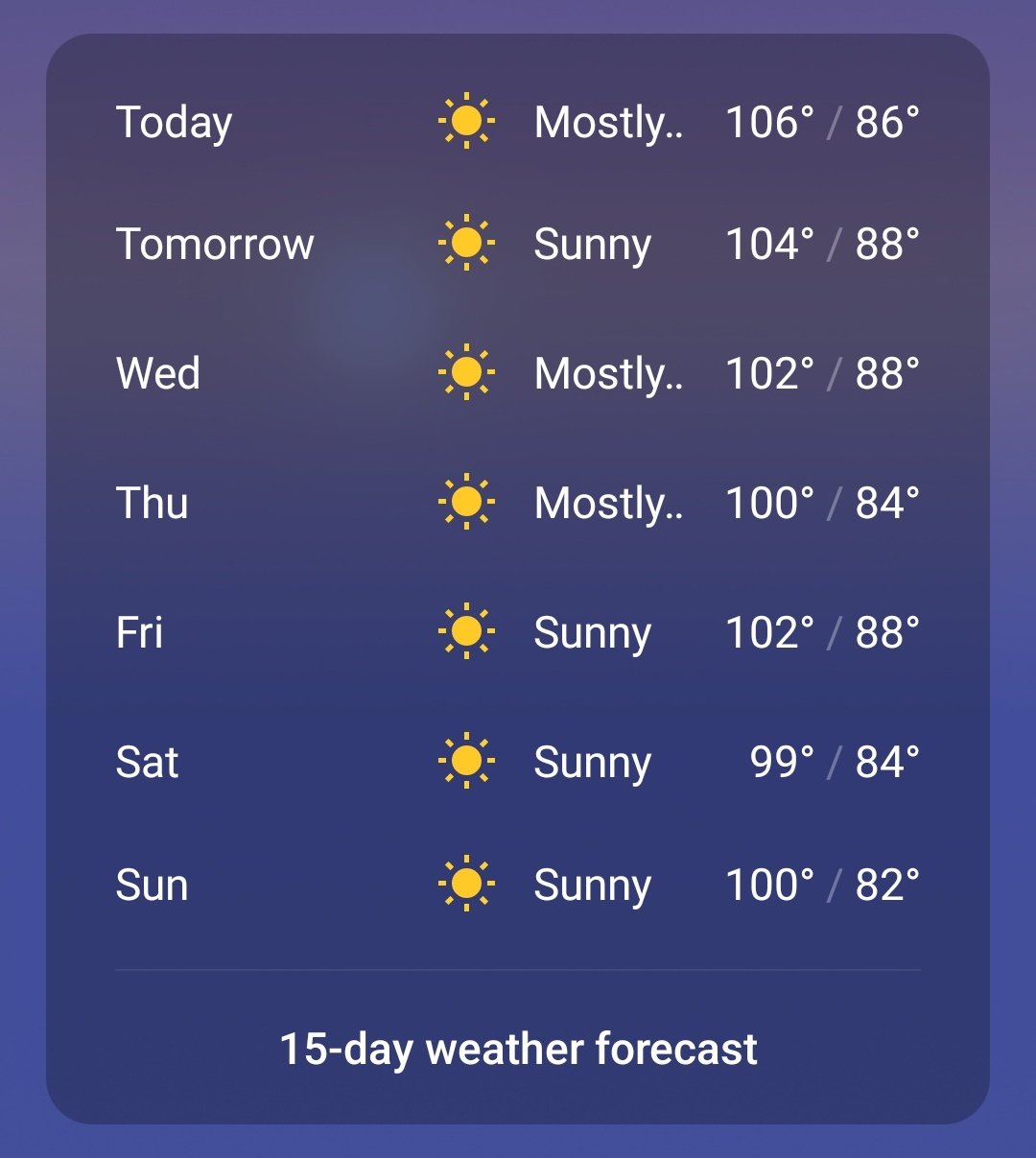 dubai forecast 15 days