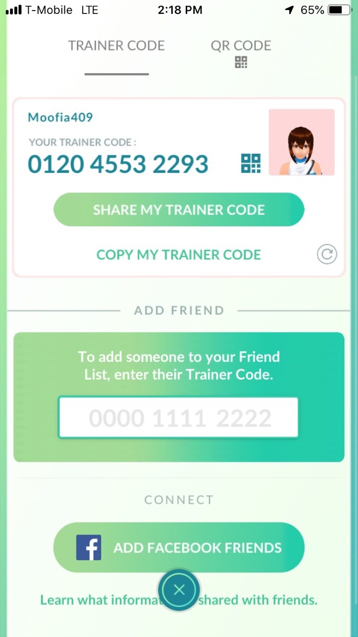 friend codes pokemon go