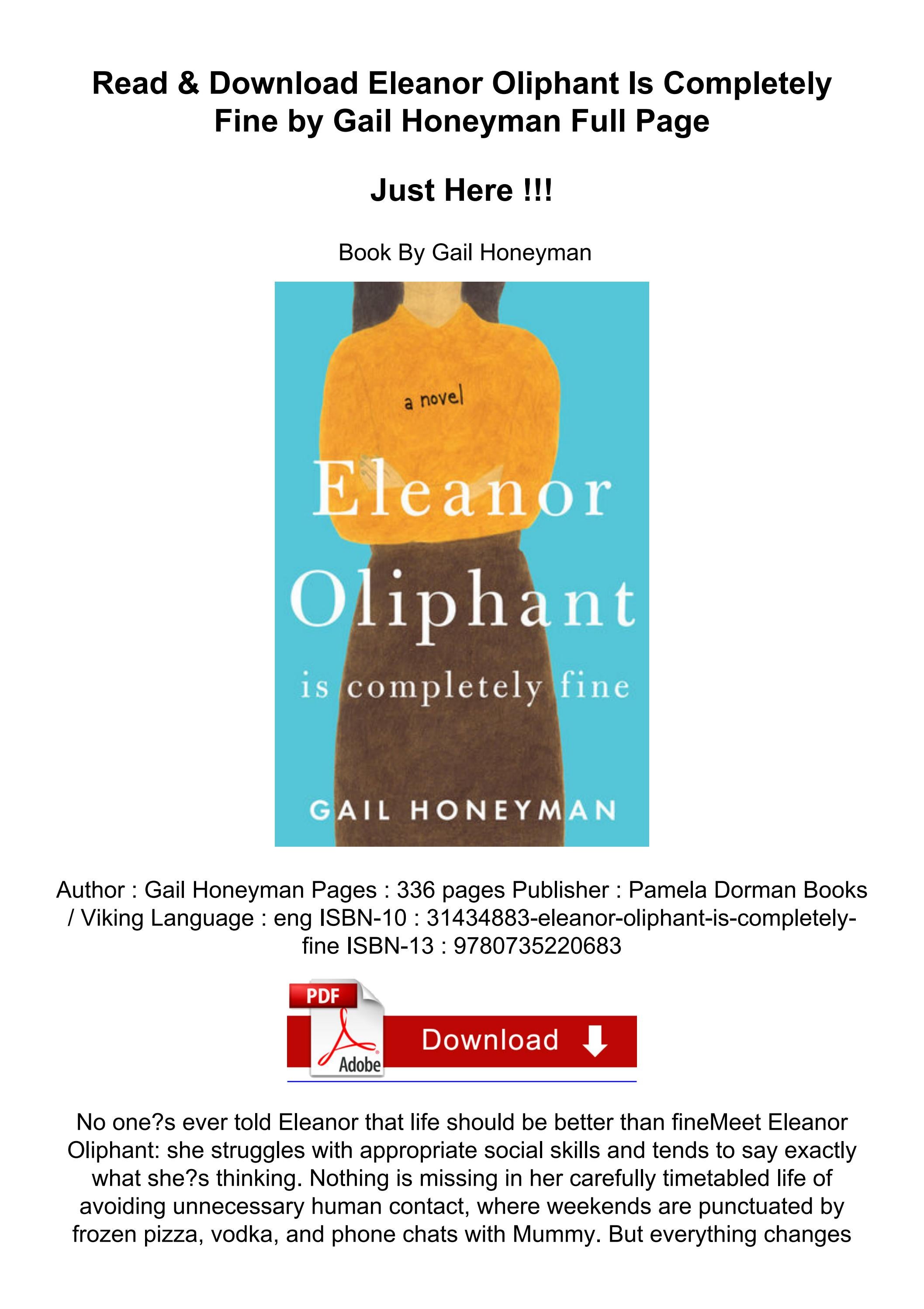 eleanor oliphant is completely fine pdf