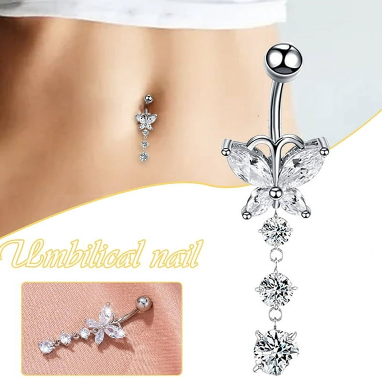 butterfly belly button piercing