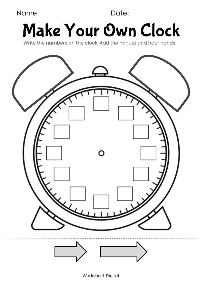 make a clock worksheet