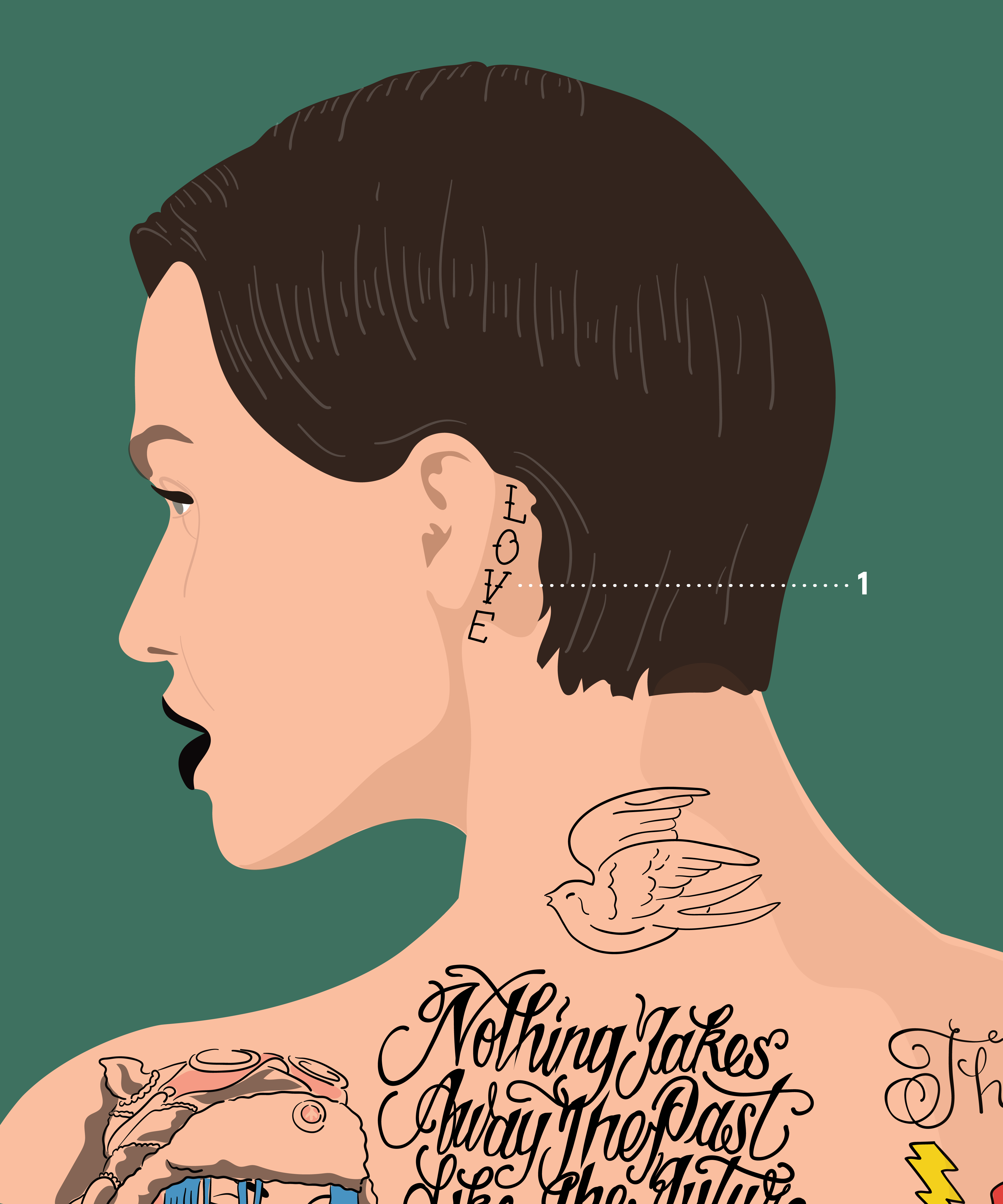 ruby rose neck tattoo