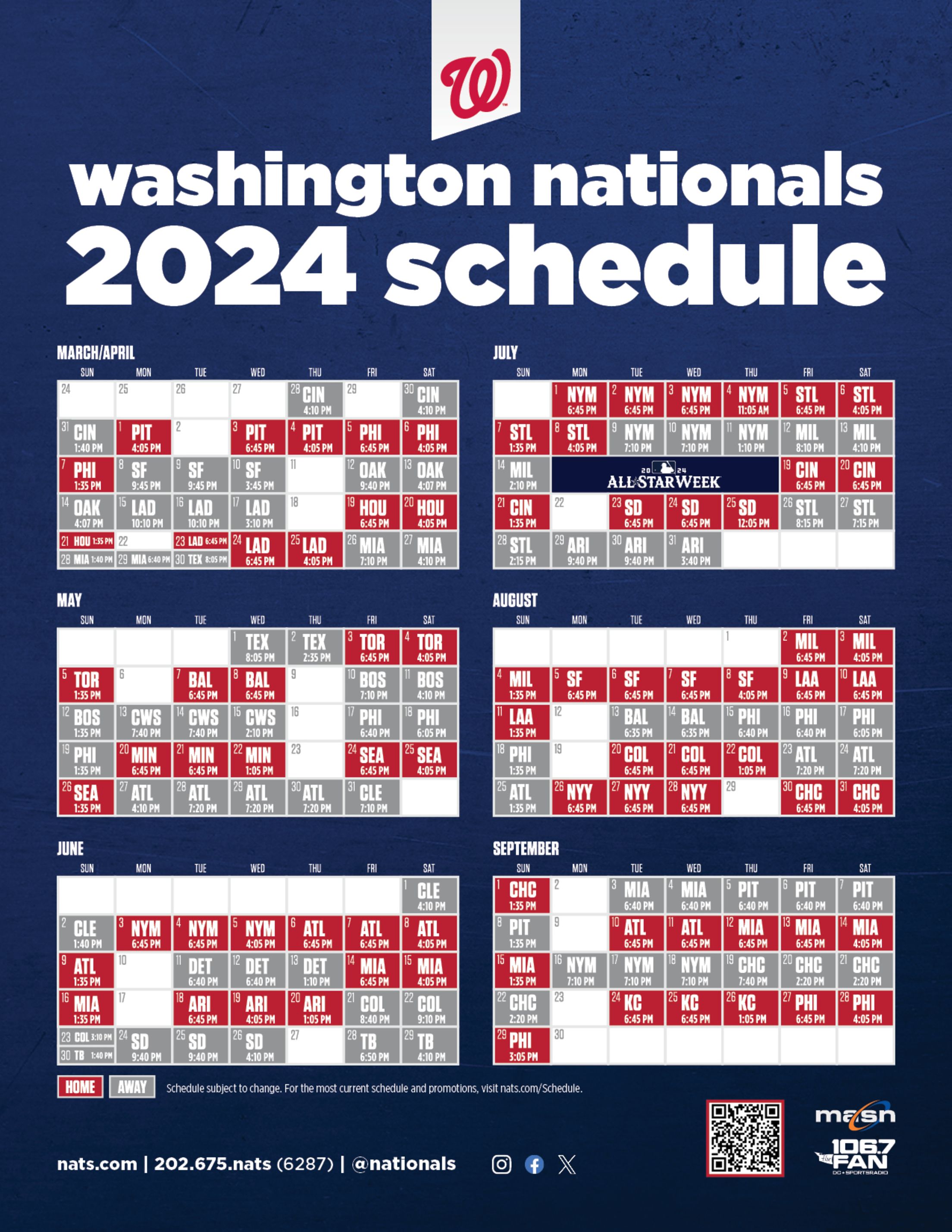 dc nationals schedule