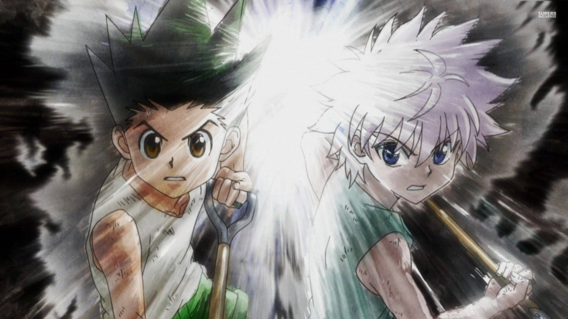 gon and killua training with bisky