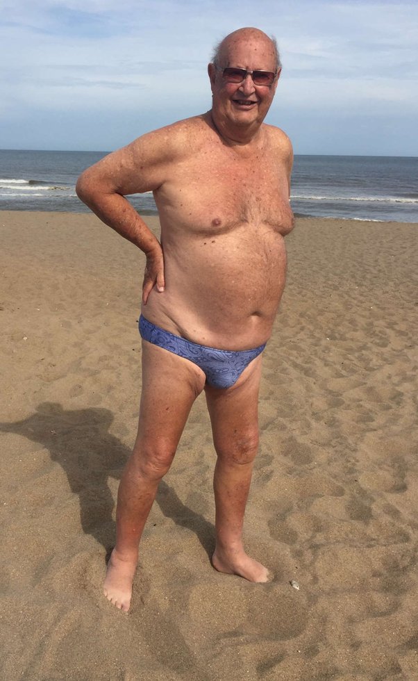 old man in speedo