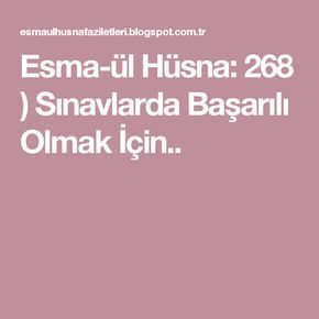 başarı için esmaül hüsna