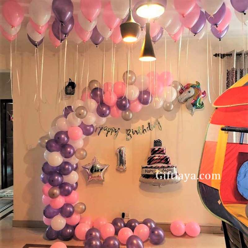 balloons decoration for birthday girl