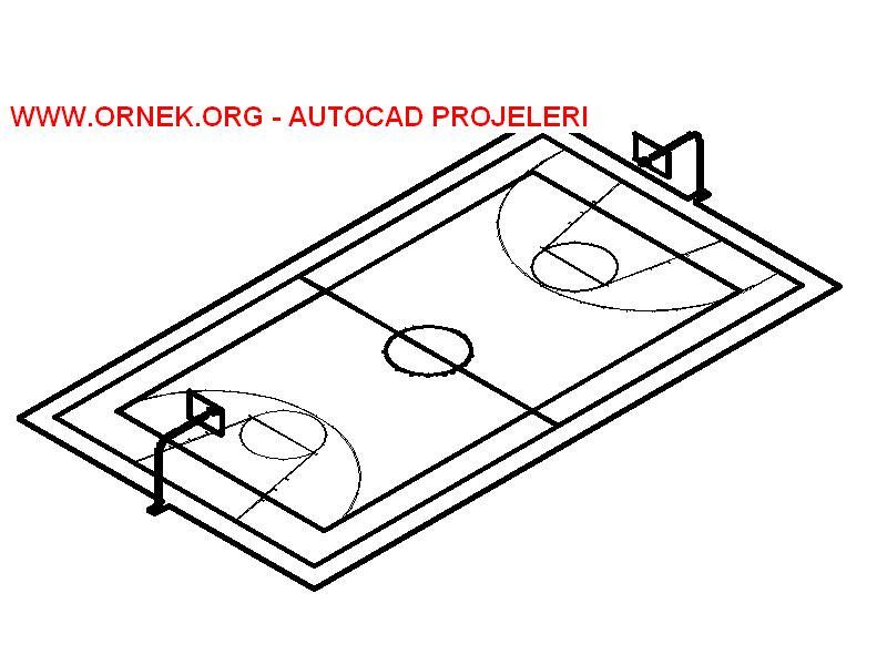 basketbol sahası dwg