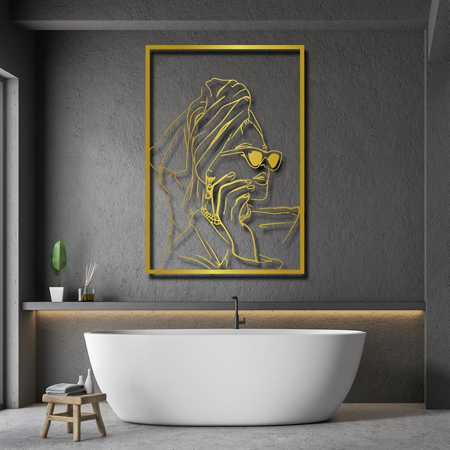 bathroom metal wall art