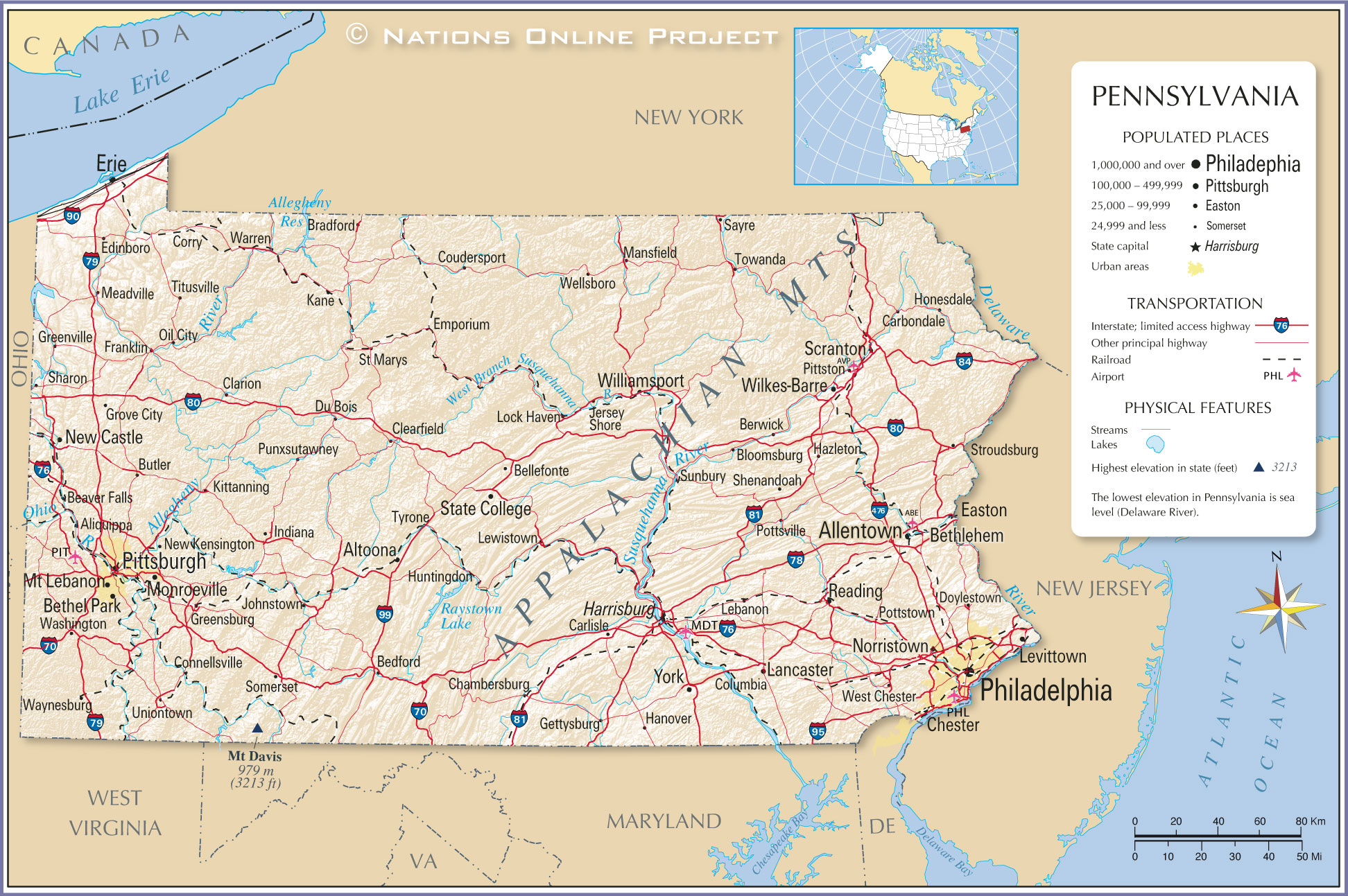 pennsylvania cities close to new york