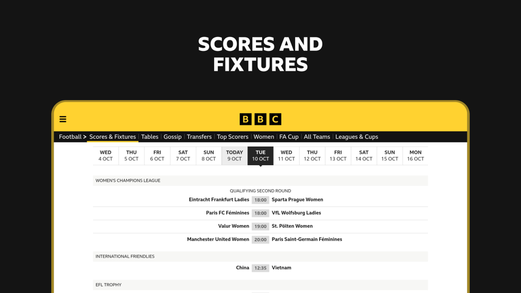 bbc sport scores and fixtures