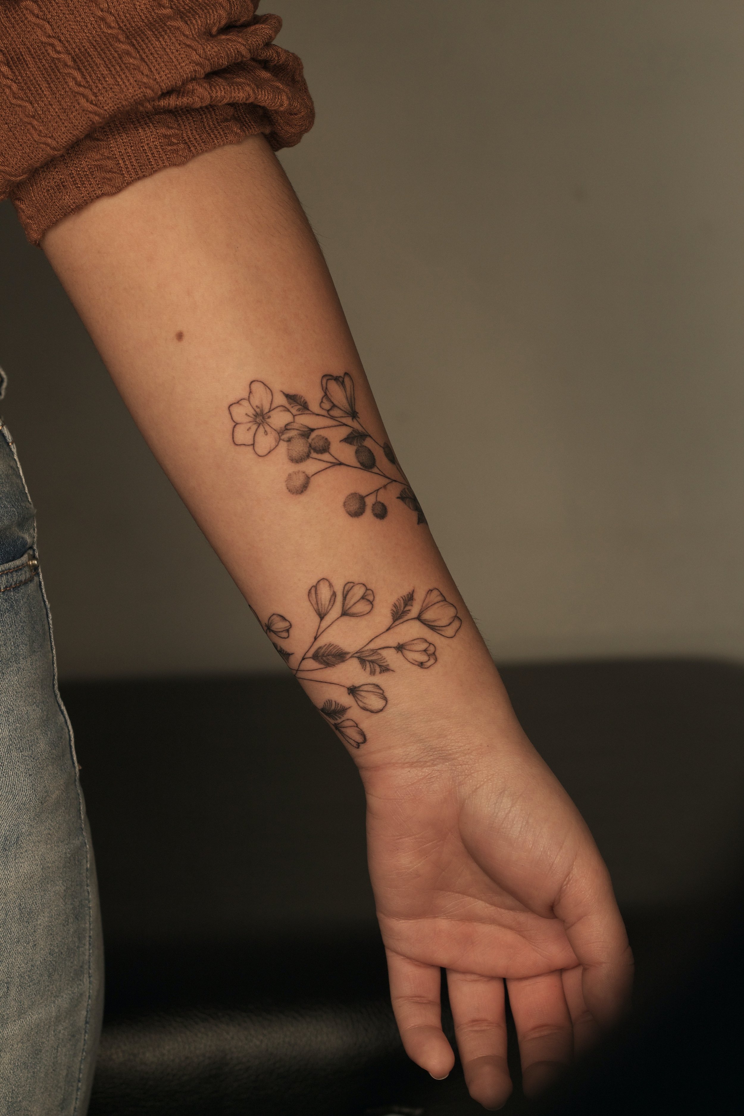 march birth flower tattoo