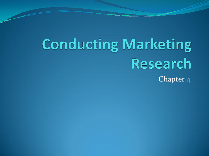 conducting marketing research ppt