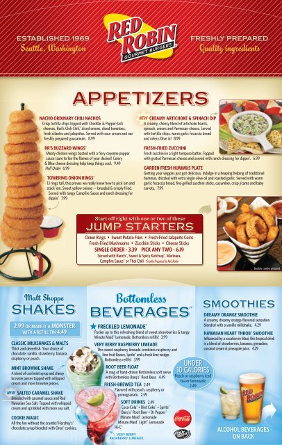 red robin menu