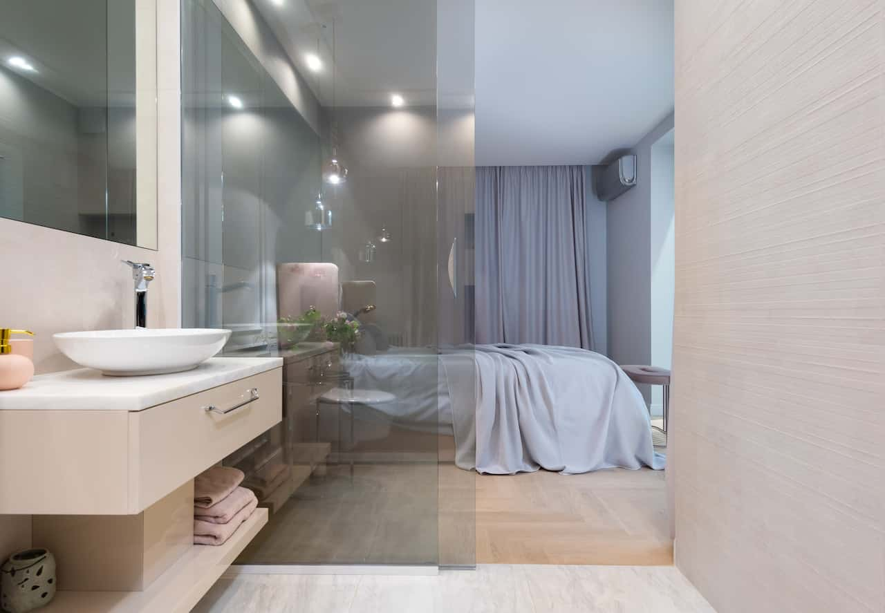 bedroom attached bathroom design