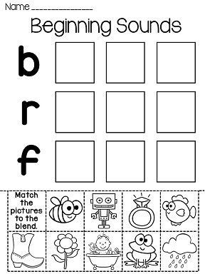 beginning sounds cut and paste worksheets