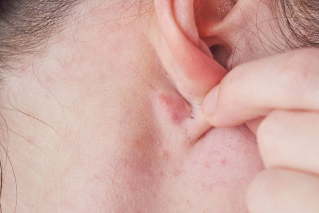 behind ear zit