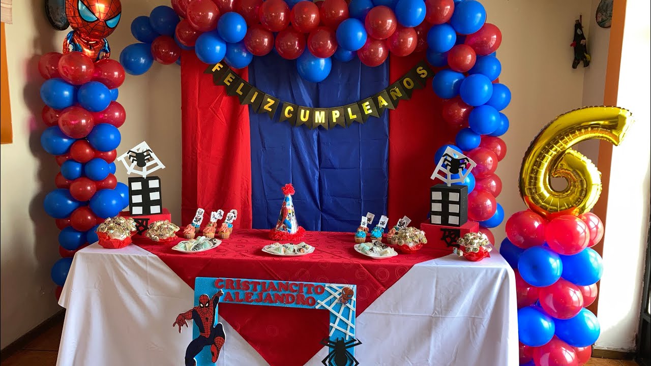 decoracion de spiderman para cumpleaños