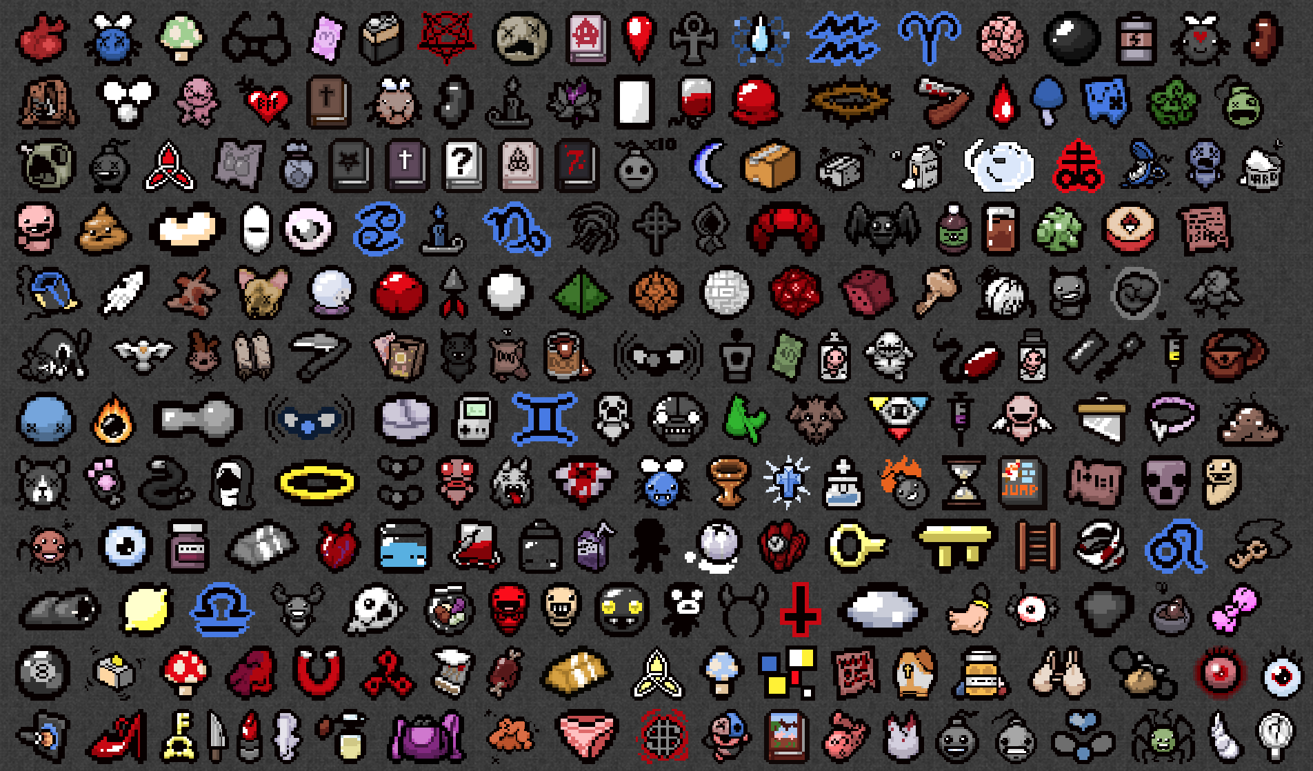 binding of isaac item sheet